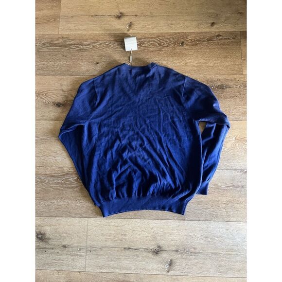 Greg Norman Mens Blue Knit V-neck Pullover Sweatshirt NWT Size Large - Picture 2 of 3